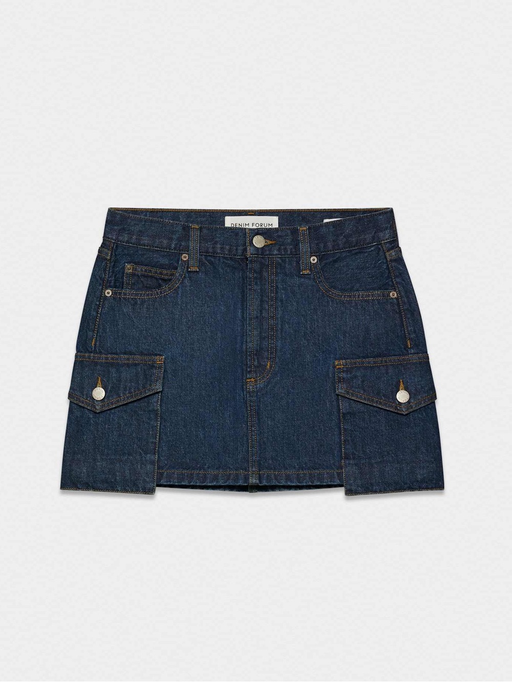 Denim Forum The '90s Cargo Mini Denim Skirt